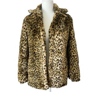 A New Day Leopard Faux Fur Coat Size XS